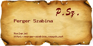 Perger Szabina névjegykártya